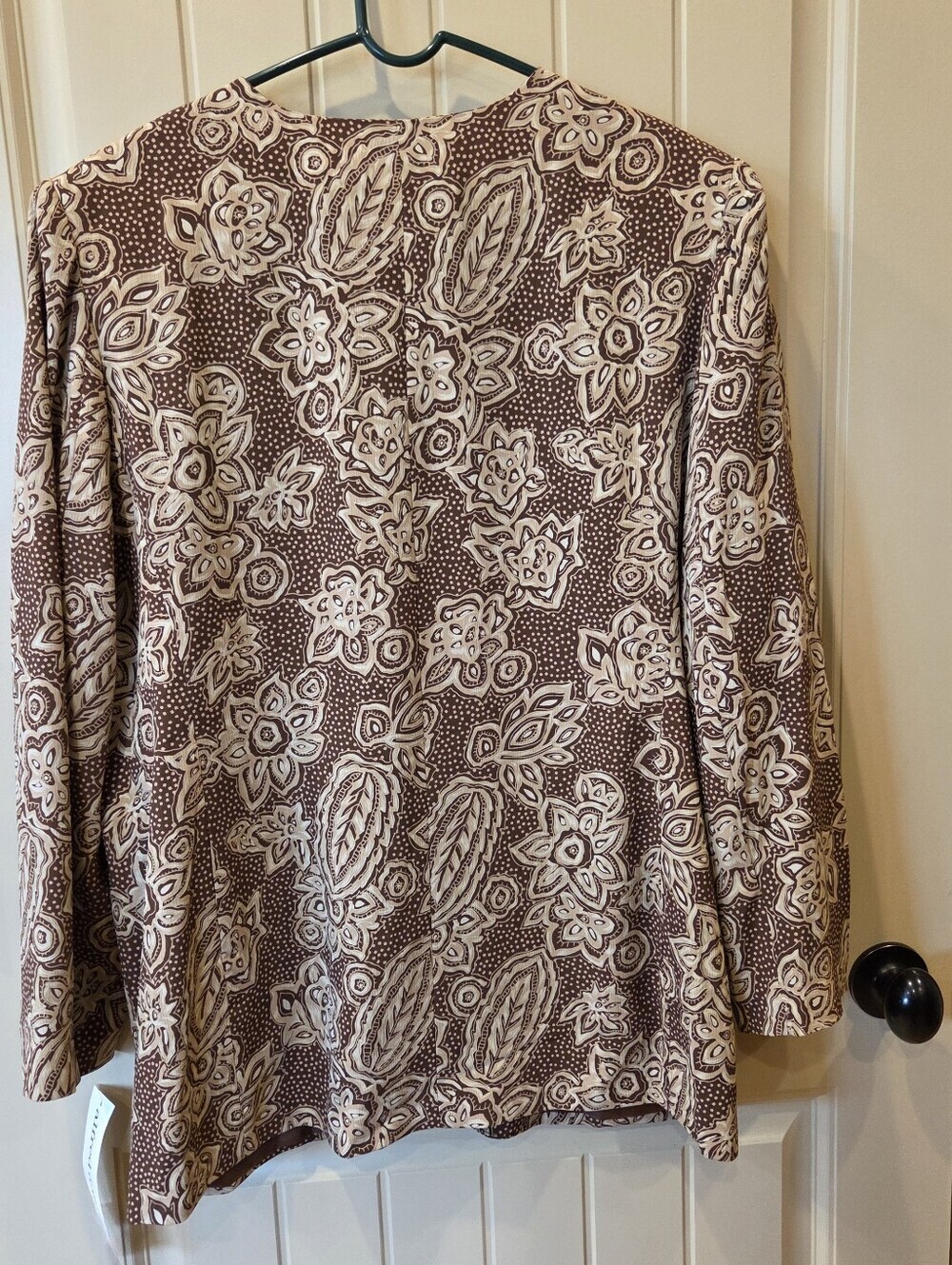 NWT Alfred Dunner Brown Floral Paisley Textured Lightweight Blazer Plus Size 18 - Picture 10 of 13